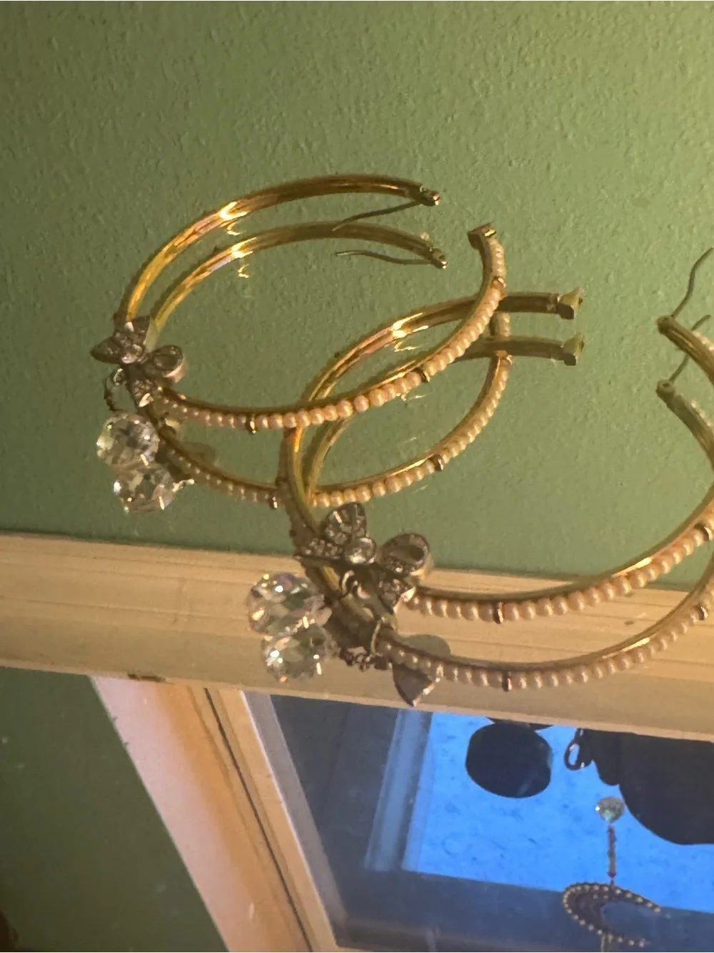Betsy Johnson Hoop Pearl Earrings